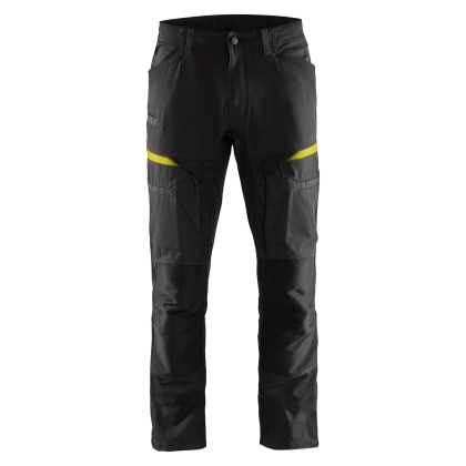 Pantalone, Blaklader, Service, colore nero, Flessibile, resistente, ginocchia rinforzate,  dettagli riflettenti