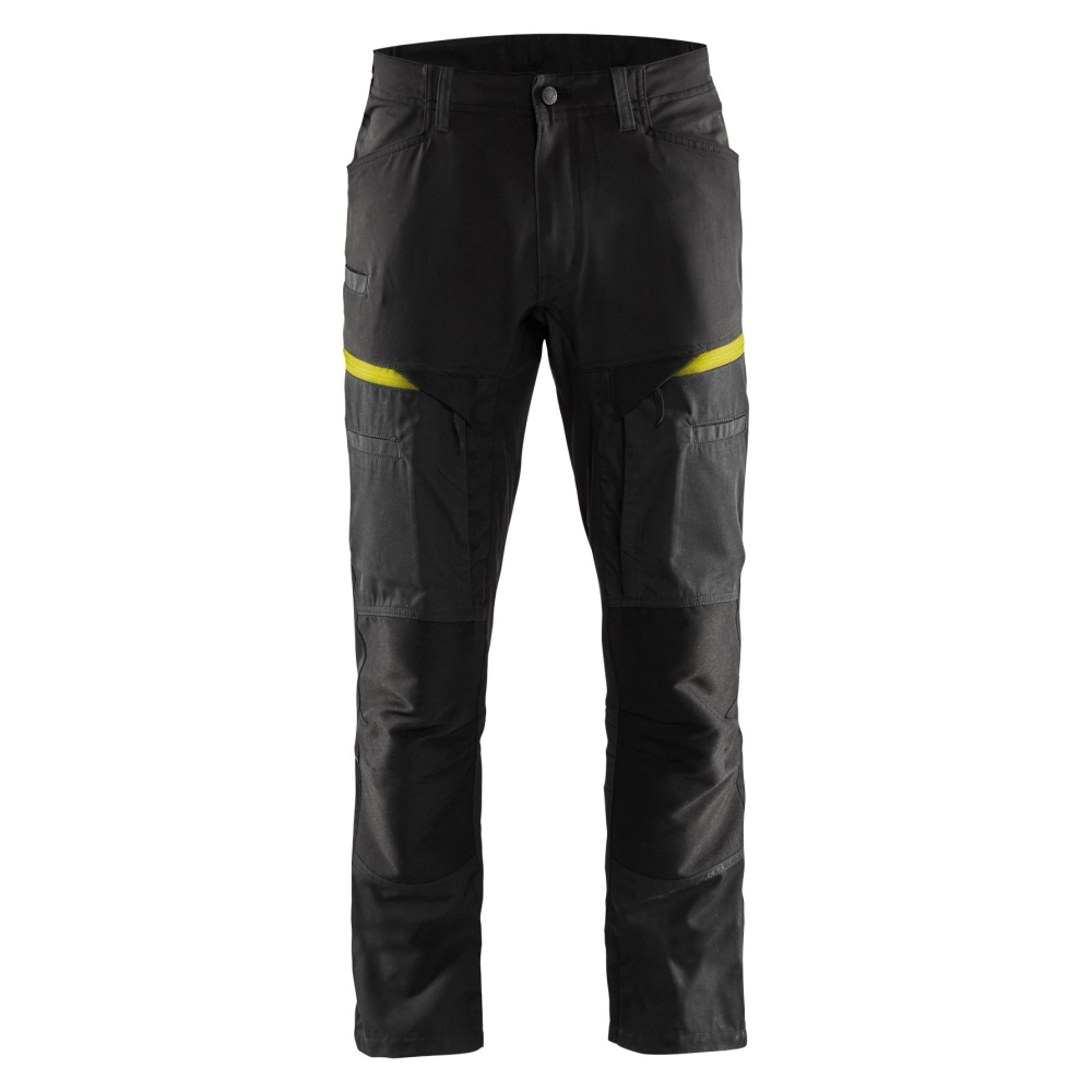 Pantalone, Blaklader, Service, colore nero, Flessibile, resistente, ginocchia rinforzate,  dettagli riflettenti