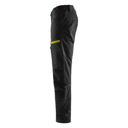 Pantalone, Blaklader, Service, colore nero, Flessibile, resistente, ginocchia rinforzate,  dettagli riflettenti,vista laterale