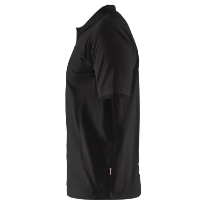 Polo, Blaklader, 3435, colore nero, Cotone, maniche corte, finitura a costine