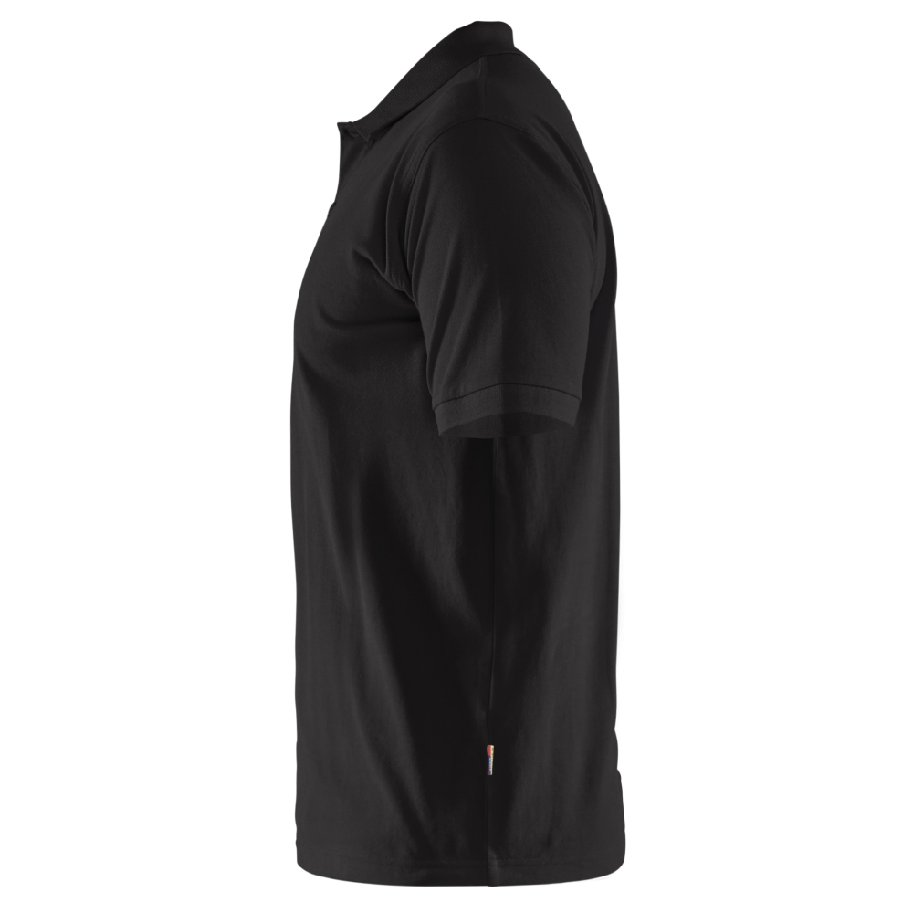 Polo, Blaklader, 3435, colore nero, Cotone, maniche corte, finitura a costine