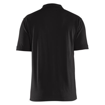 Polo, Blaklader, 3435, colore nero, Cotone, maniche corte, finitura a costine