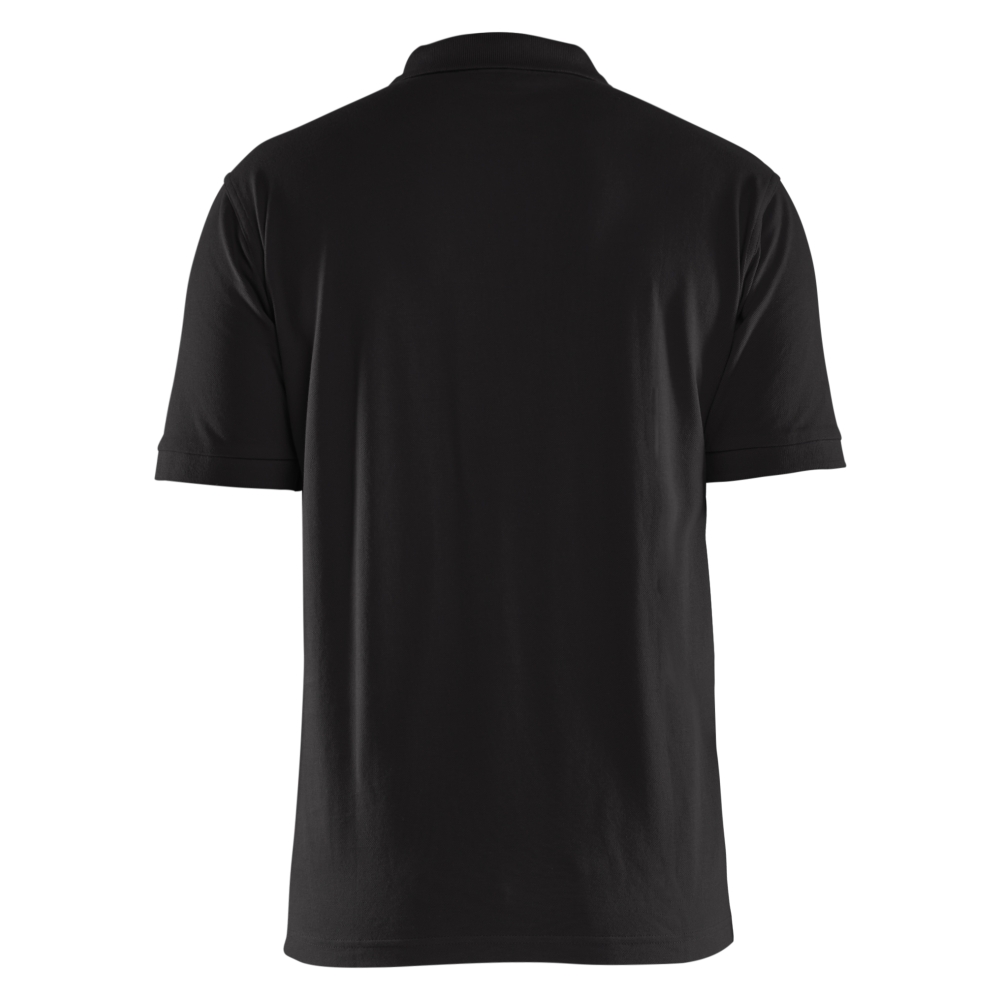 Polo, Blaklader, 3435, colore nero, Cotone, maniche corte, finitura a costine