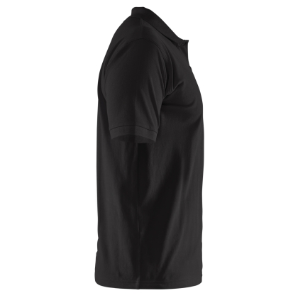 Polo, Blaklader, 3435, colore nero, Cotone, maniche corte, finitura a costine