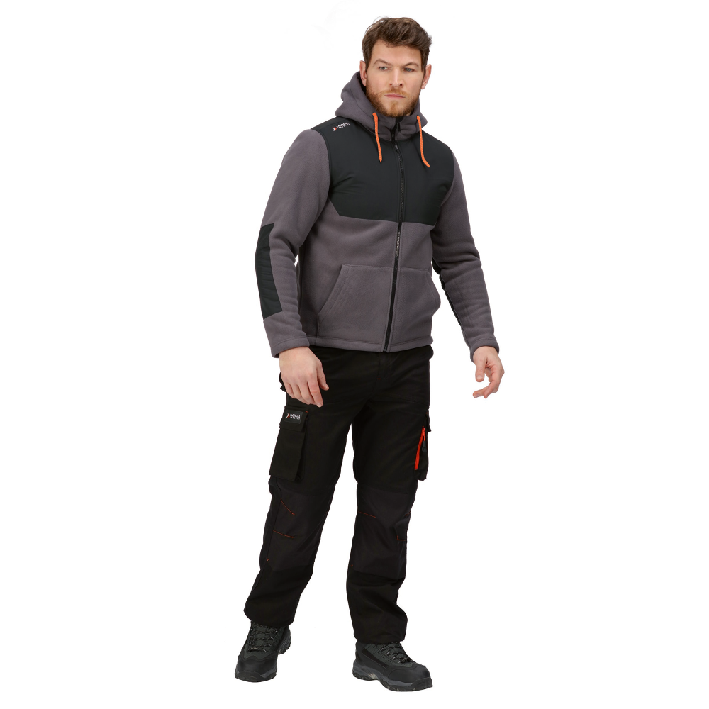 Giacca, Tactical Threads Garrison, colore grigio, Micropile e sherpa, con cappuccio