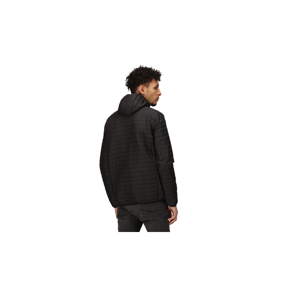 Piumino, Regatta Professional, Honestly Made, colore nero, Poliestere riciclato, idrorepellente, con cappuccio, indossato