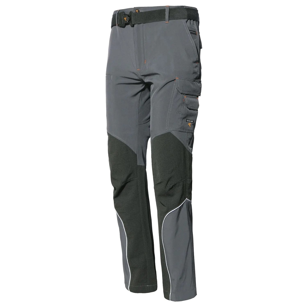 Pantalone, ISSA, Stretch Extreme, 8837B, colore grigio, Softshell, leggero, 6 tasche