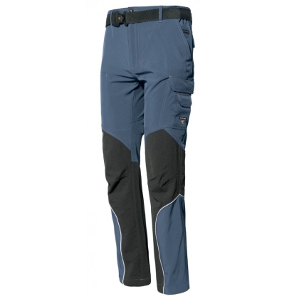 Pantalone, ISSA, Stretch Extreme, 8837B, colore grigio, Softshell, leggero, 6 tasche