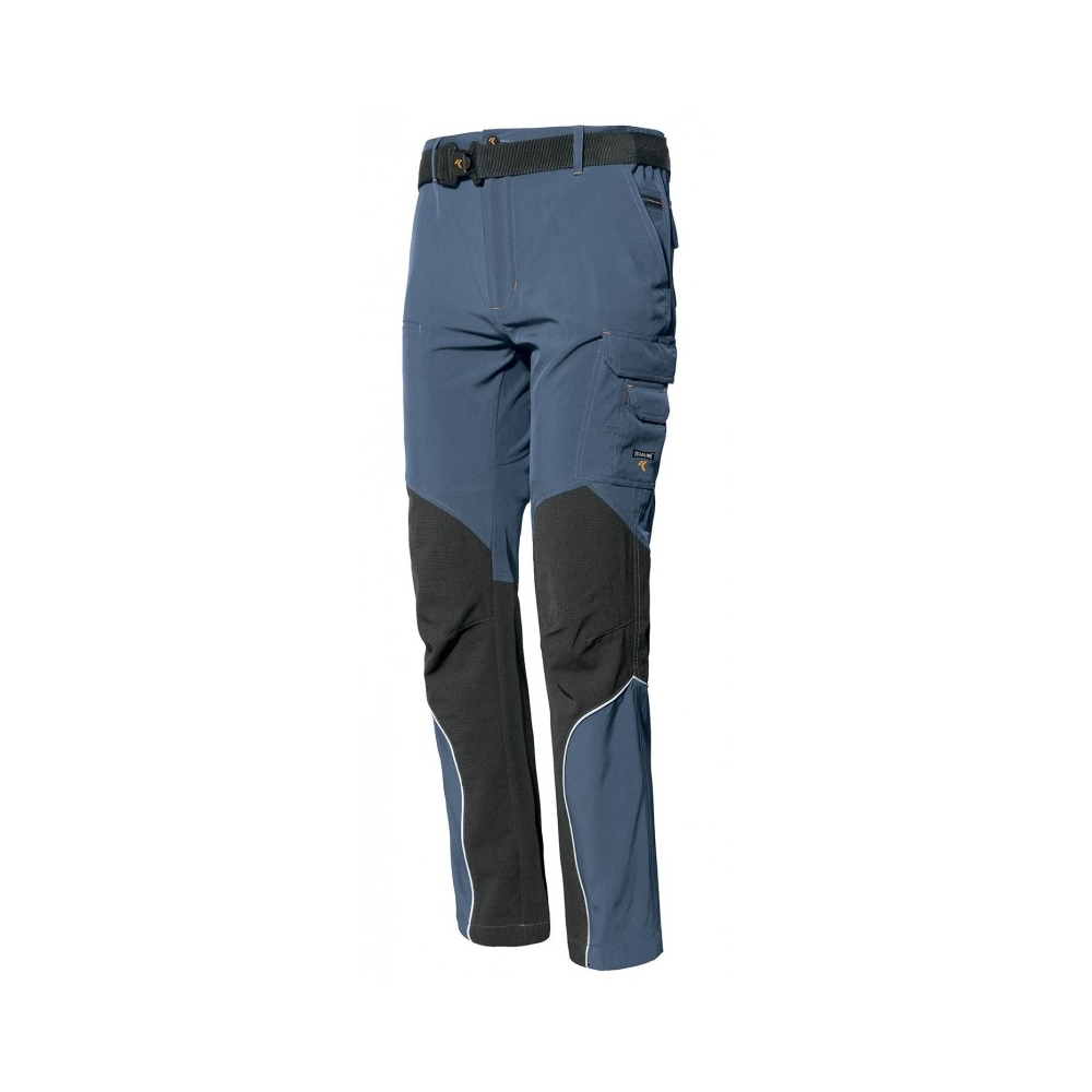 Pantalone, ISSA, Stretch Extreme, 8837B, colore grigio, Softshell, leggero, 6 tasche