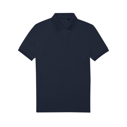 Polo, B&C Collection, CPU428, colore blu, Poliestere riciclato e cotone, manica corta, traspirante