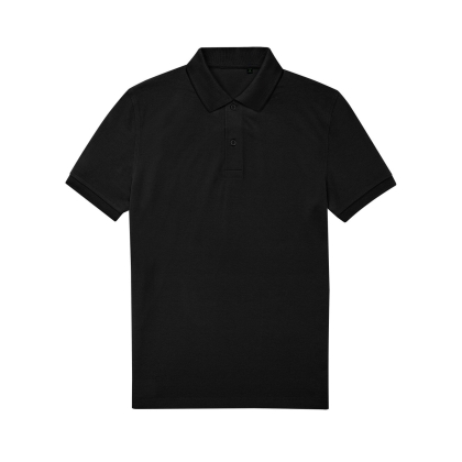 Polo, B&C Collection, CPU428, colore nero, Poliestere riciclato e cotone, manica corta, traspirante