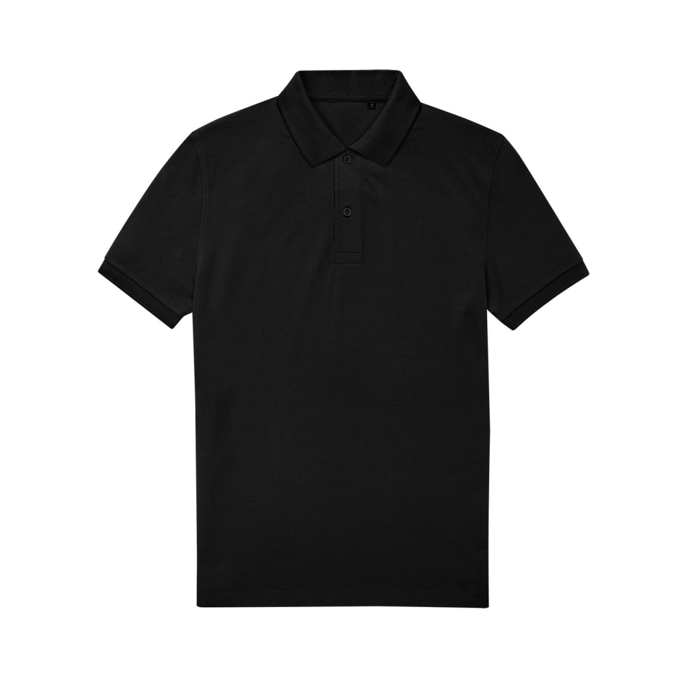Polo, B&C Collection, CPU428, colore nero, Poliestere riciclato e cotone, manica corta, traspirante