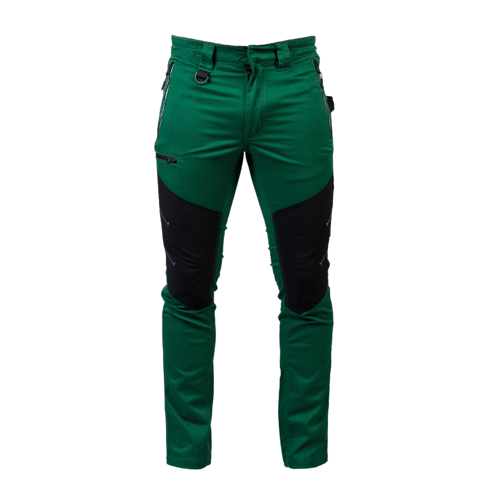 Pantalone, James Ross, Libano, colore verde, Elasticizzato, multitasche, ginocchia rinforzate tessuto anti-abrasione