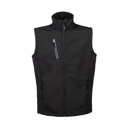Gilet, James Ross, Monterosa, colore nero, Softshell impermeabile a 3 strati, multitasche