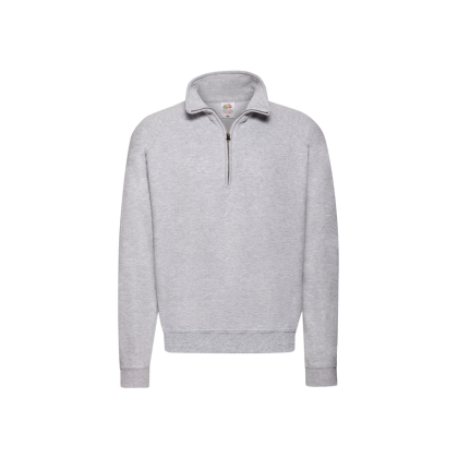 Felpa, Fruit Of The Loom, F62114, colore grigio, Zip nascosta, interno felpato