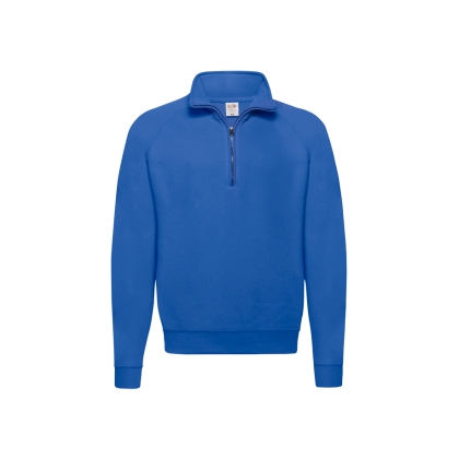 Felpa, Fruit Of The Loom, F62114, colore blu, Zip nascosta, interno felpato