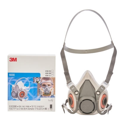 Semimaschera 3M, 6300, taglia L, riutilizzabili, con filtri intercambiabili, serie 6000, non indossata