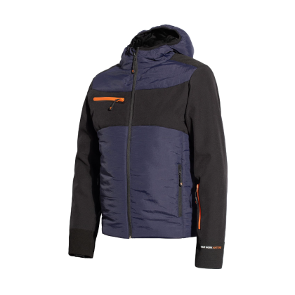 Giacca ISSA Iconic Extreme  8888B, colore blu, Pumino tecnico, 5 tasche, inserti riflettenti