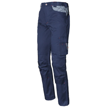 Pantalone ISSA Stretch 8731B, colore blu, Tessuto stretch in cotone