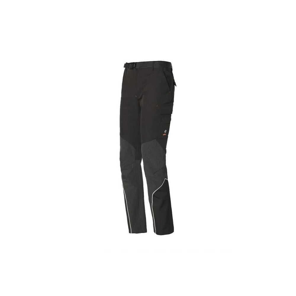 Pantalone ISSA Heavy Stretch Extreme 8833B, colore nero, Softshell e micro pile, 6 tasche