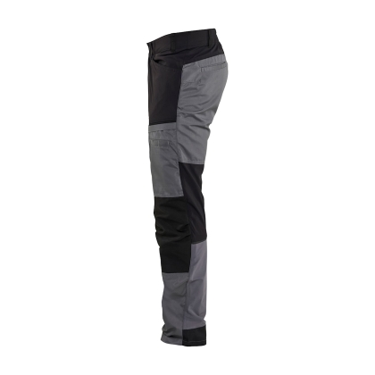 Pantalone, Blaklader, Service, resistente, ginocchia rinforzate,  dettagli riflettenti,grigio e nero, vista laterale