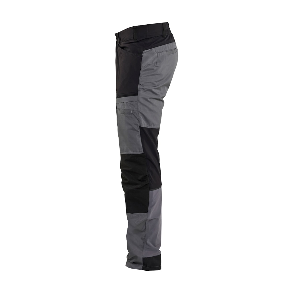 Pantalone, Blaklader, Service, resistente, ginocchia rinforzate,  dettagli riflettenti,grigio e nero, vista laterale