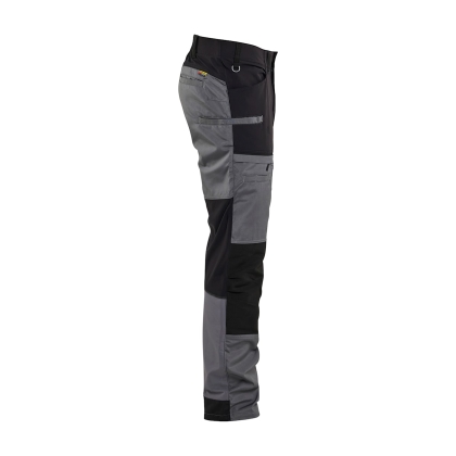 Pantalone, Blaklader, Service, resistente, ginocchia rinforzate,  dettagli riflettenti,grigio e nero, vista laterale
