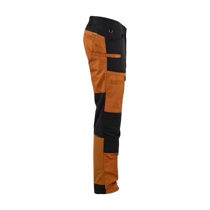 Pantalone, Blaklader, Service, resistente, ginocchia rinforzate,  dettagli riflettenti,nero e arancione ,vista laterale