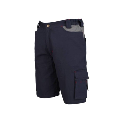 bermuda, issaline, blu, in cotone e spandex, multitasche