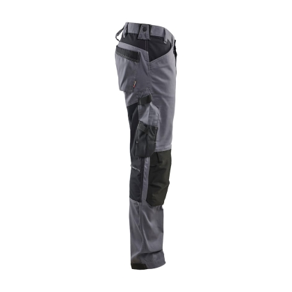 Pantalone artigiano stretch Blaklader, grigio/nero, 63% poliestere, 33% cotone e 4% elastolefina, 260 g/m².