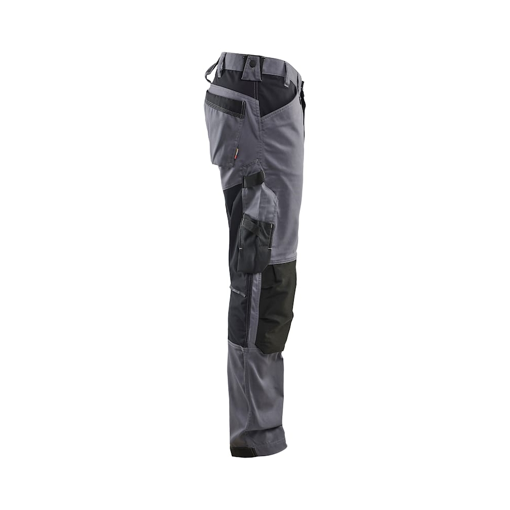 Pantalone artigiano stretch Blaklader, grigio/nero, 63% poliestere, 33% cotone e 4% elastolefina, 260 g/m².