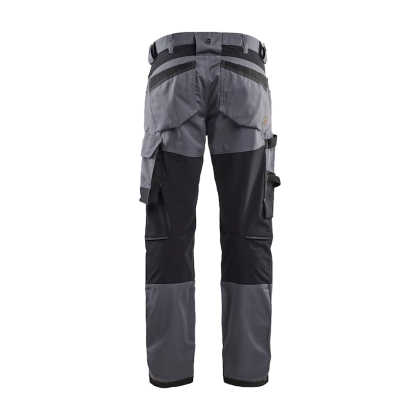 Pantalone artigiano stretch Blaklader, grigio/nero, 63% poliestere, 33% cotone e 4% elastolefina, 260 g/m².