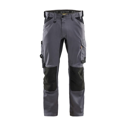 Pantalone artigiano stretch Blaklader, grigio/nero, 63% poliestere, 33% cotone e 4% elastolefina, 260 g/m².