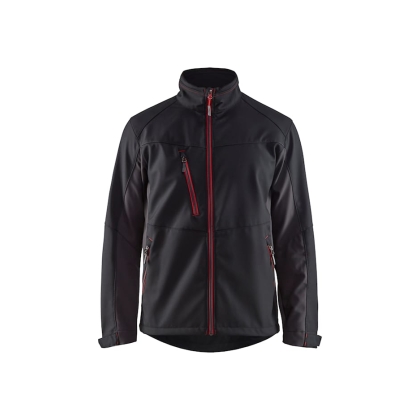 Giacca Softshell Blaklader, rosso/nero, 100% poliestere, softshell 2-strati, idrorepellente, pile, 255g/m².