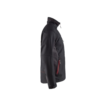 Giacca Softshell Blaklader, rosso/nero, 100% poliestere, softshell 2-strati, idrorepellente, pile, 255g/m².