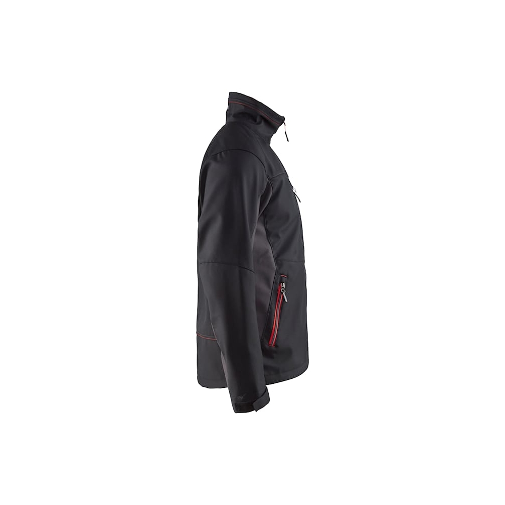 Giacca Softshell Blaklader, rosso/nero, 100% poliestere, softshell 2-strati, idrorepellente, pile, 255g/m².