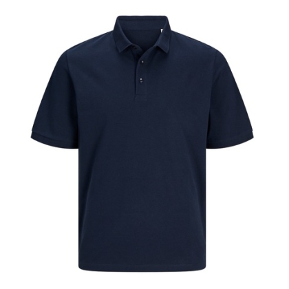 Polo piquè Produkt by Jack & Jones, blu navy, piqué 100% cotone organico.