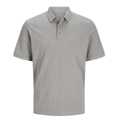 Polo piquè Produkt by Jack & Jones, grigia, piqué 100% cotone organico.