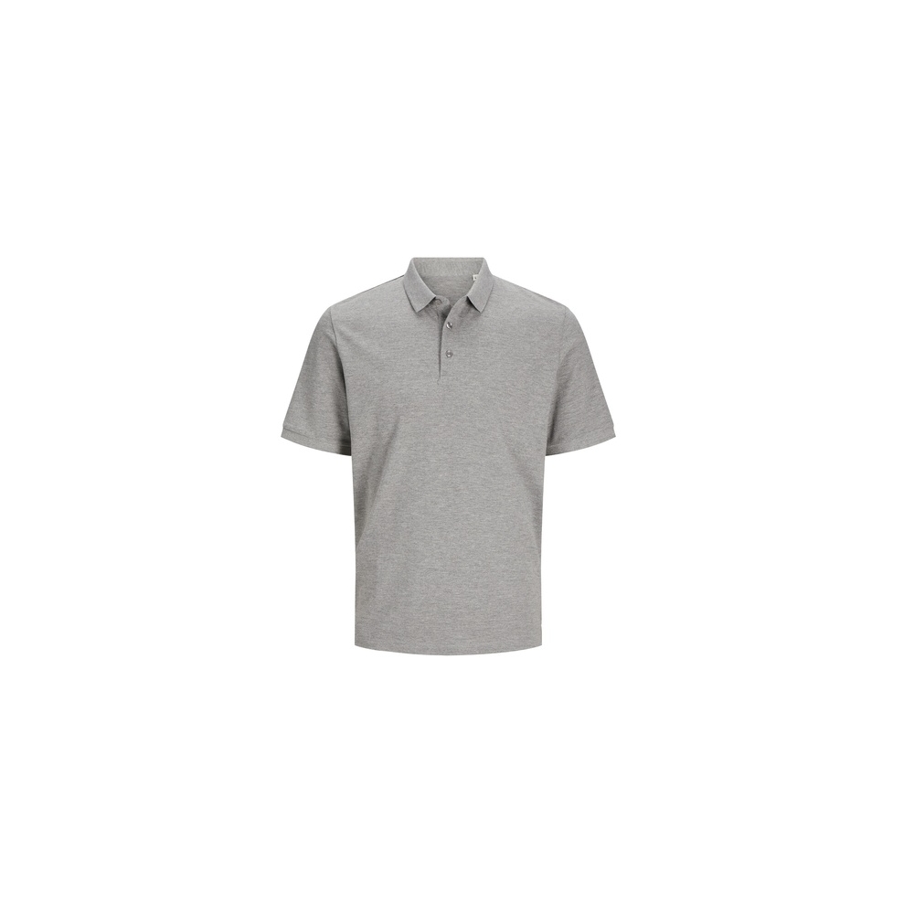 Polo piquè Produkt by Jack & Jones, grigia, piqué 100% cotone organico.