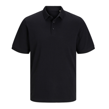 Polo piquè Produkt by Jack & Jones, nera, piqué 100% cotone organico.