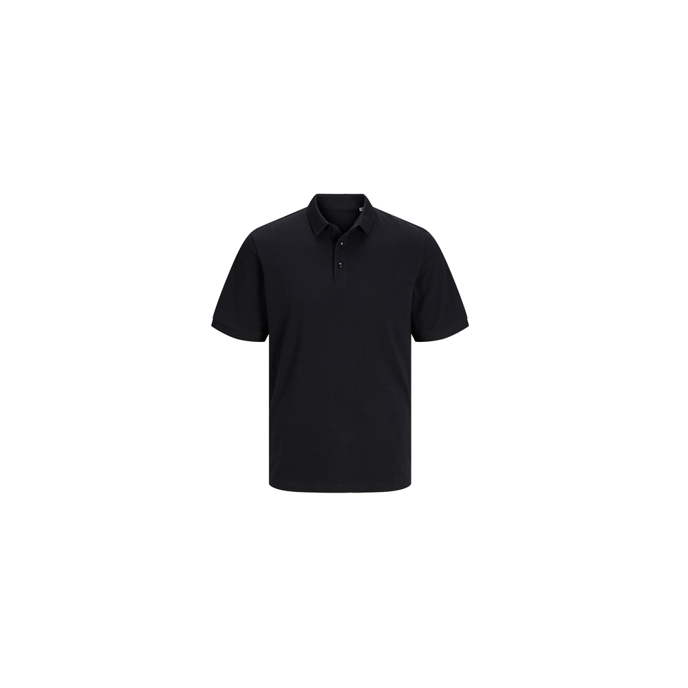 Polo piquè Produkt by Jack & Jones, nera, piqué 100% cotone organico.
