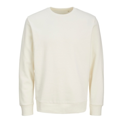Felpa girocollo Produkt by Jack & Jones , colore: bianco, 80% cotone organico e 20% poliestere riciclato.