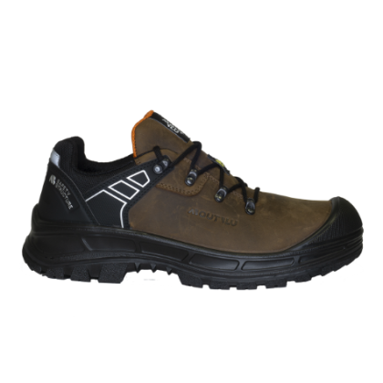 Scarpe antinfortunistiche Giza Low Brown AboutBlu, marrone, tomaia in pelle fiore nabuk idrorepellente.