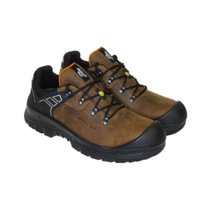 Scarpe antinfortunistiche Giza Low Brown AboutBlu, marrone, tomaia in pelle fiore nabuk idrorepellente.
