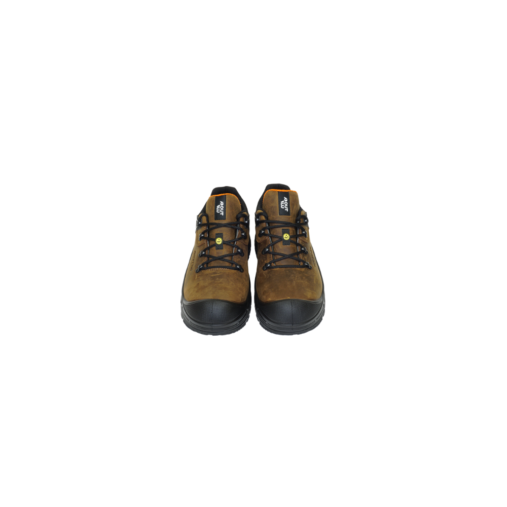 Scarpe antinfortunistiche Giza Low Brown AboutBlu, marrone, tomaia in pelle fiore nabuk idrorepellente.