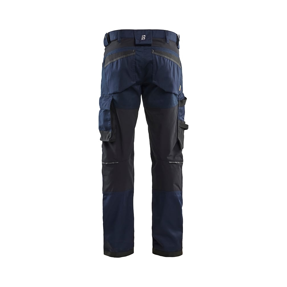 Pantalone artigiano stretch Blaklader, blu/nero, 63% poliestere, 33% cotone e 4% elastolefina, 260 g/m².