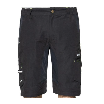 Bermuda prfofessionali realizzati con tessuto tecnico Flexard di colore nero.