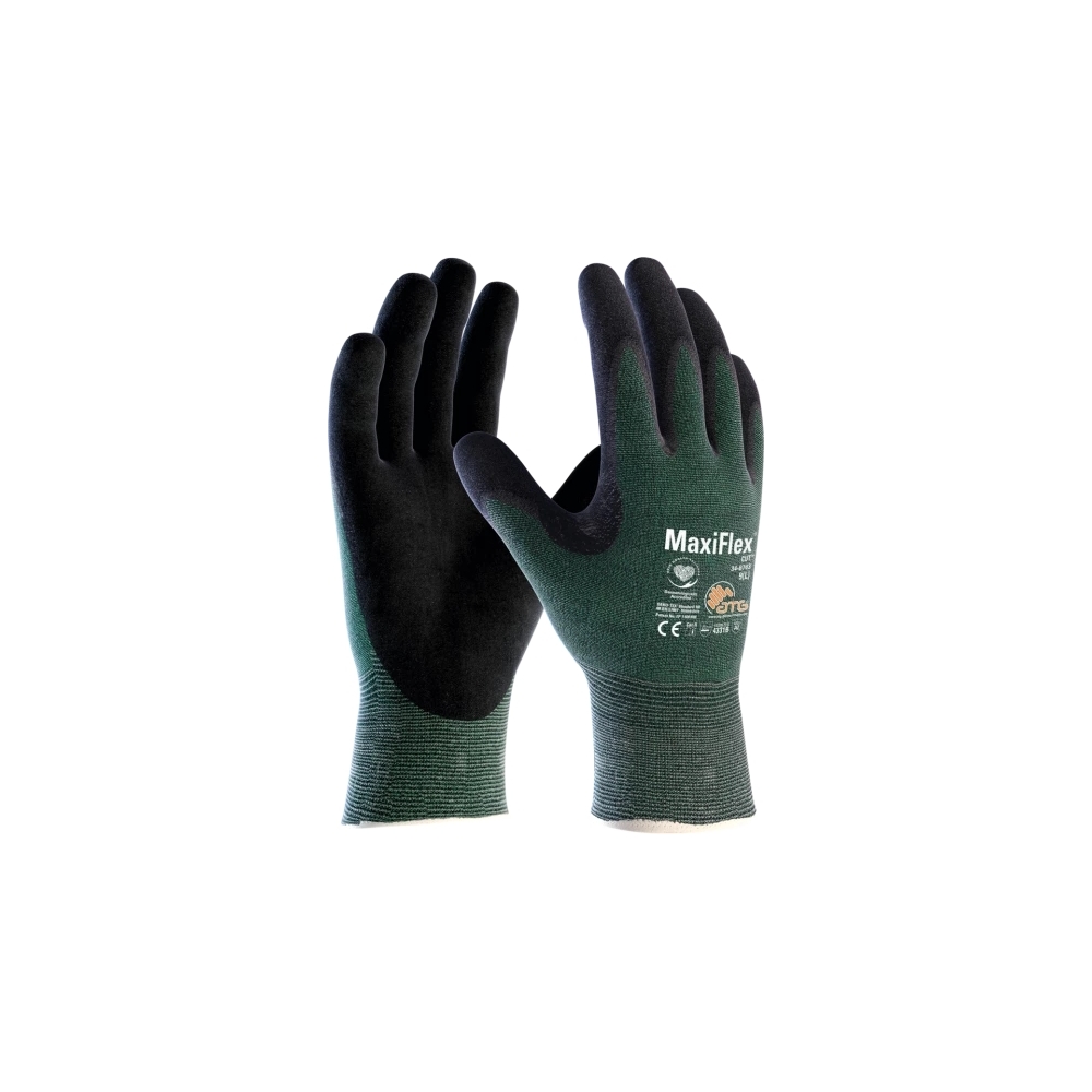 Guanto ATG, 34-8743, Palmo rivestito NBR colore nerp, guanto colore verde, non indossato