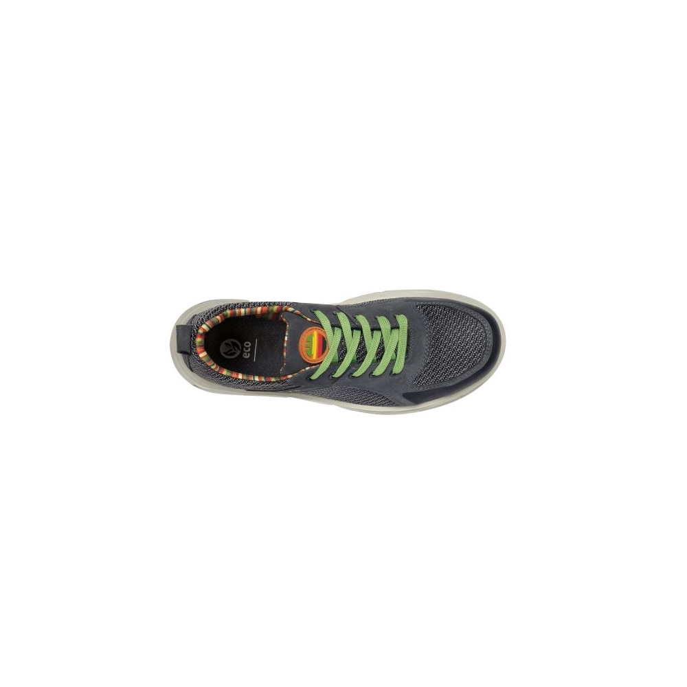 Scarpe antinfortunistiche, Dike Runner Reload, DIK32118.285, colore grigio, lacci verdi , suola verde, non indossate